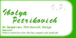 ibolya petrikovich business card